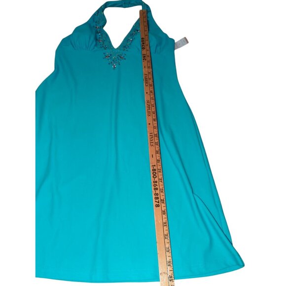 Muse Boston Proper Turquoise Halter Dress Size 12 Prom Wedding NWT-707LP - Picture 14 of 15